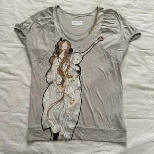 Tsumori Chisato grey goddess print tee with puffed sleeves Size 2